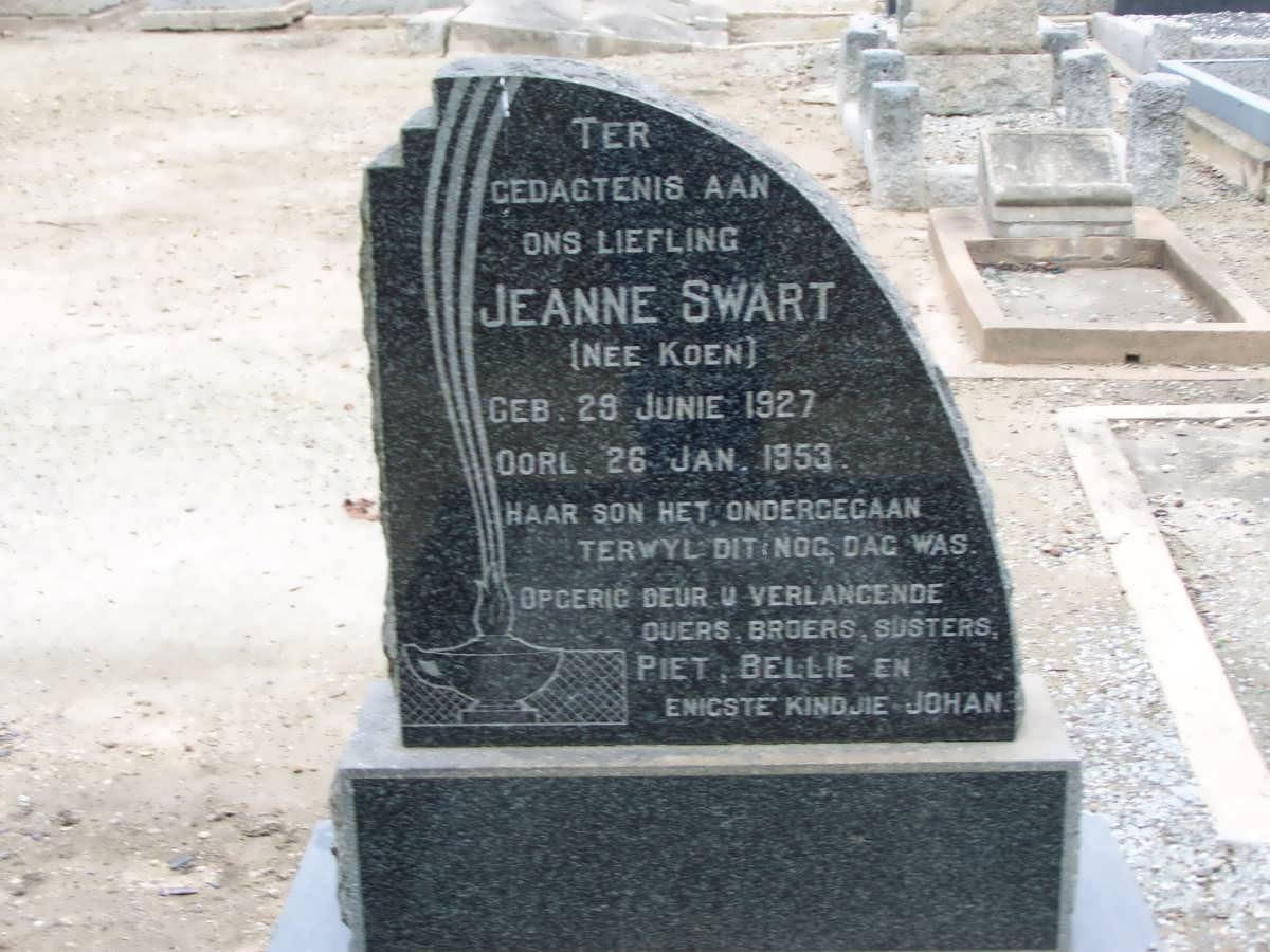 SWART Jeanne nee KOEN 1927-1953