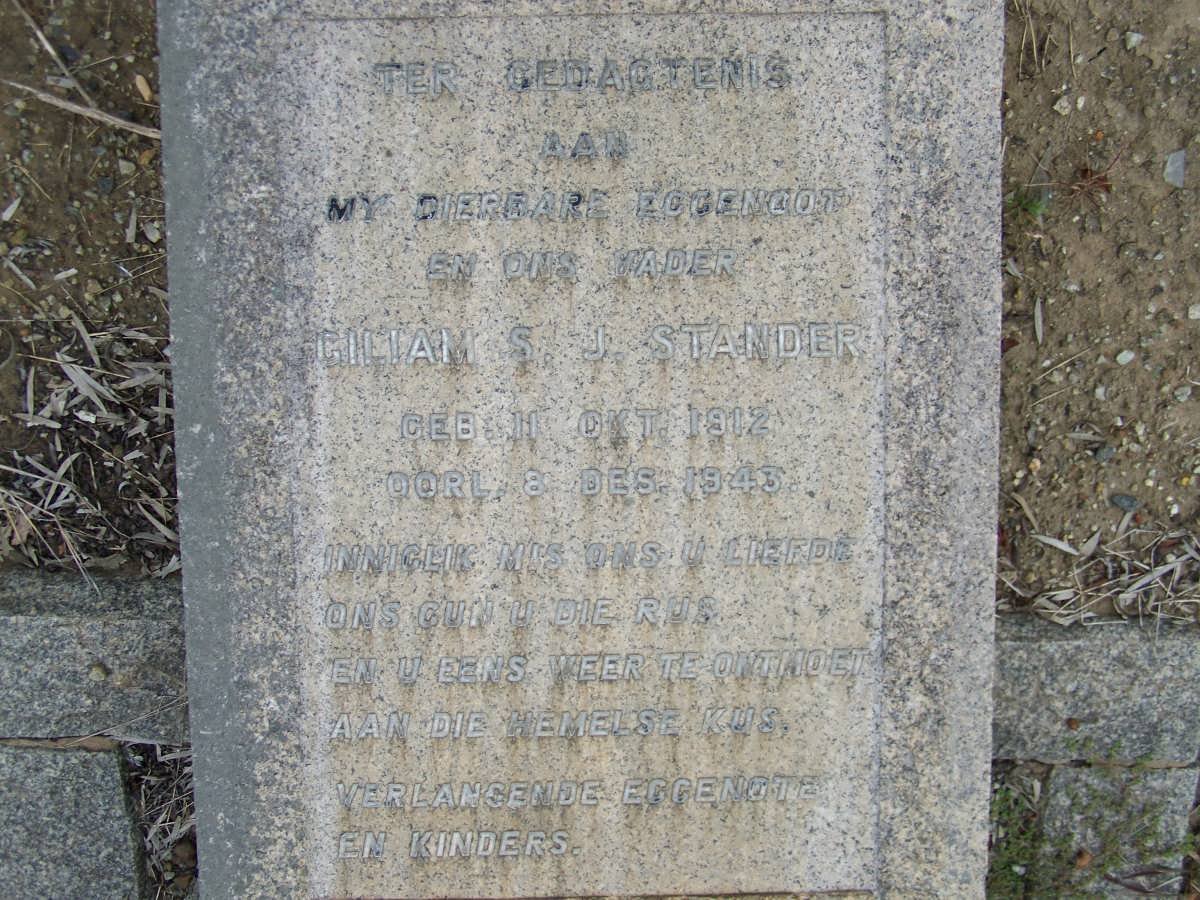 STANDER Giliam S.J. 1912-1943