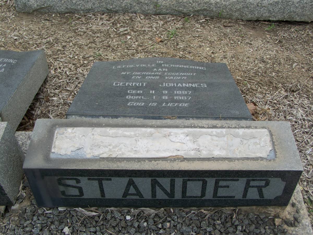 STANDER Gerrit Johannes 1887-1967