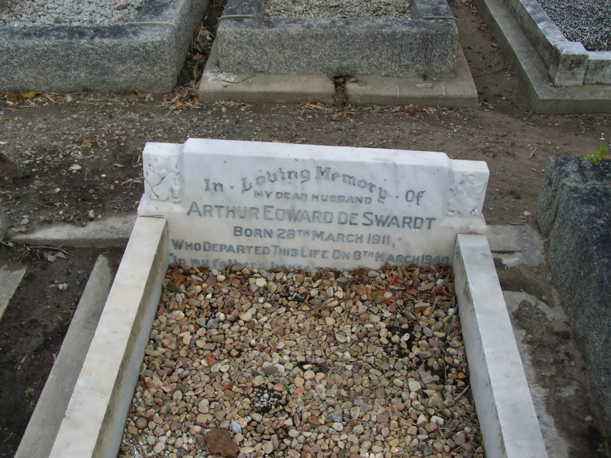SWARDT Arthur Edward, de 1911-1940