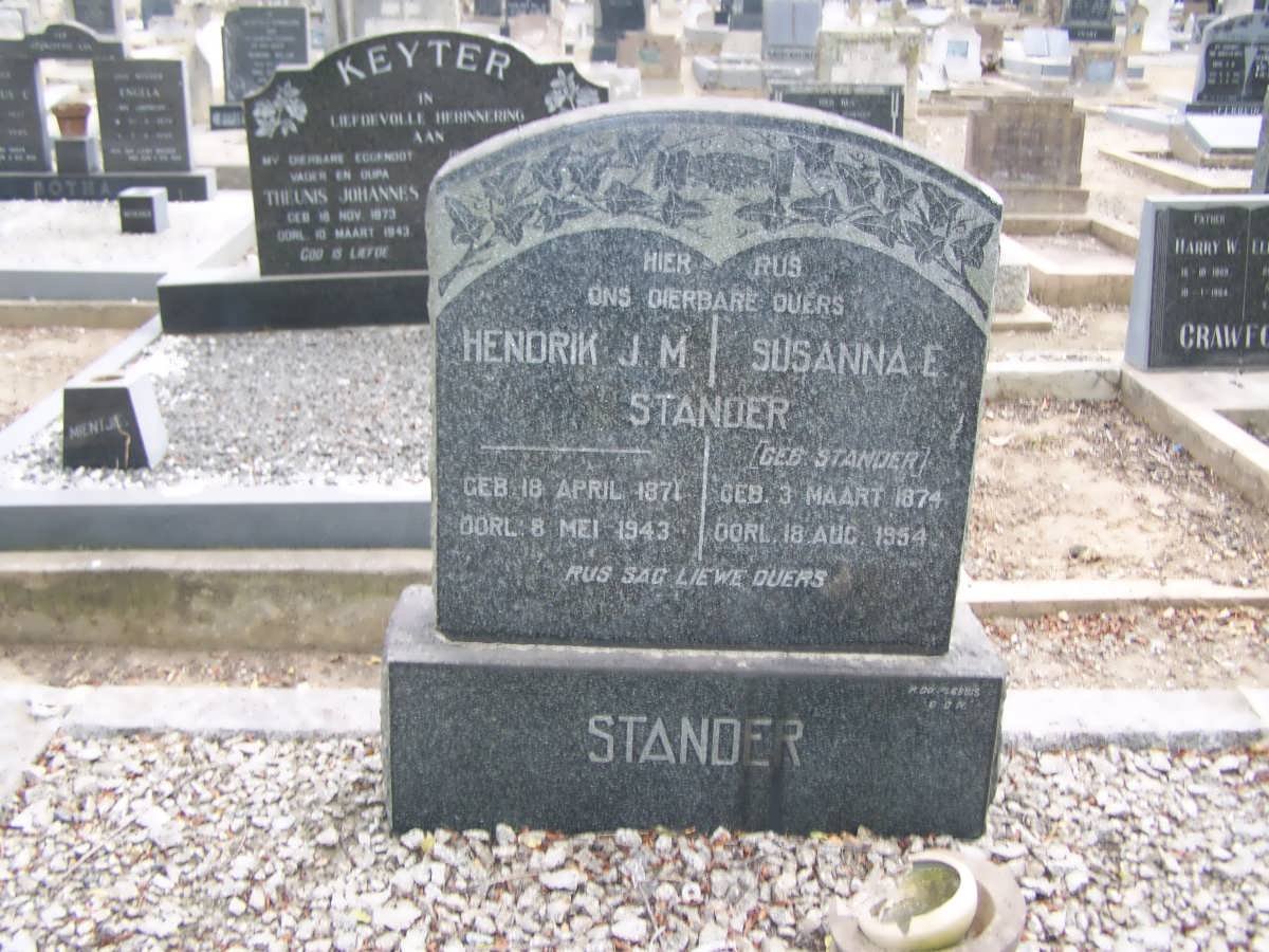 STANDER Hendrik J.M. 1871-1943 &amp; Susanna E. STANDER 1874-1954
