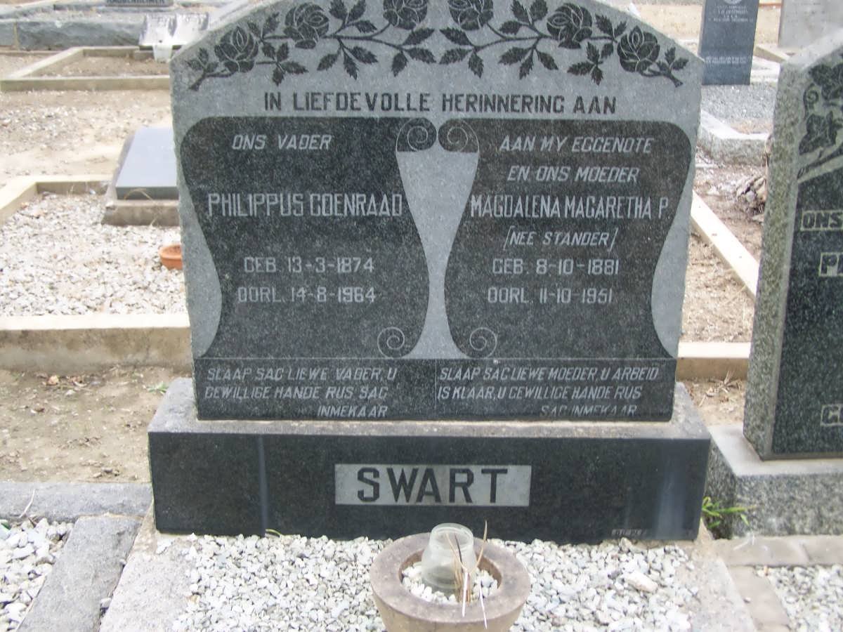 SWART Philippus Coenraad 1874-1964 &amp; Magdalena Magaretha P. STANDER 1881-1951