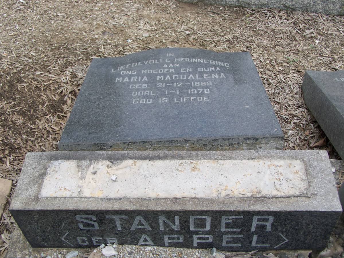 STANDER Maria Magdalena nee APPEL 1899-1970