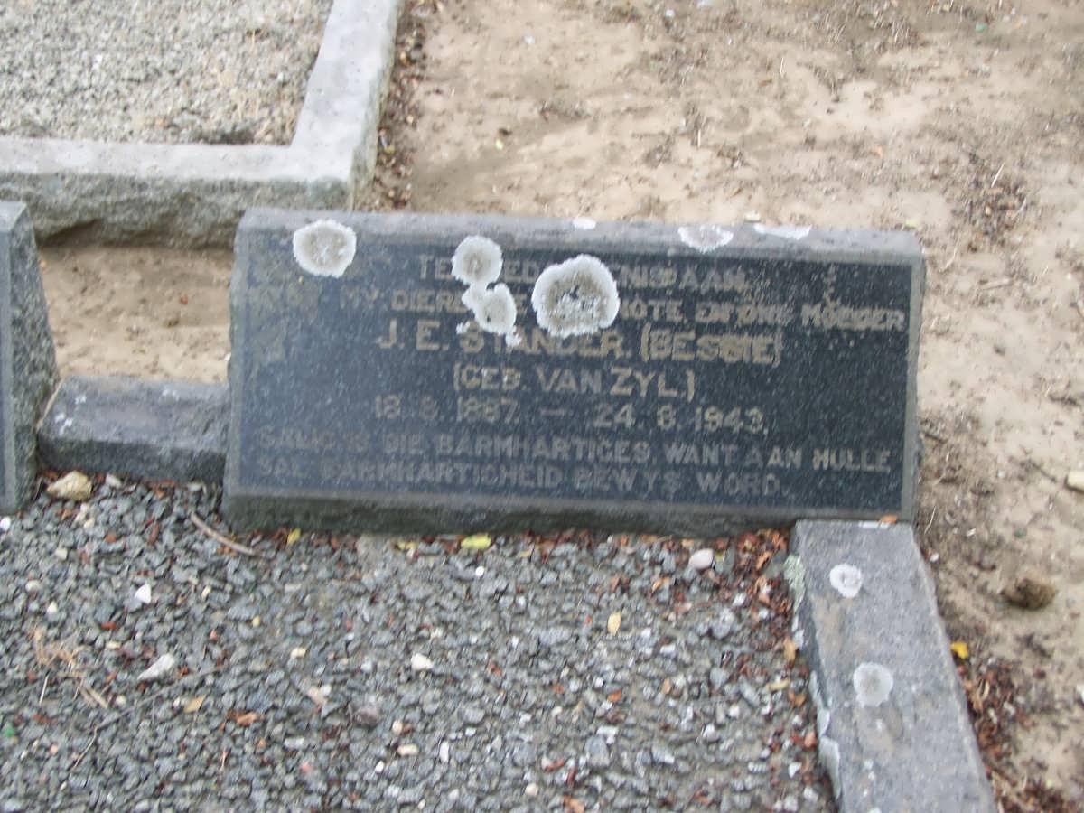 STANDER J.E. nee VAN ZYL 1887-1943