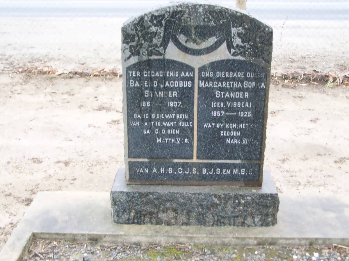 STANDER Barend Jacobus 186?-1937 &amp; Margaretha Sophia VISSER 1857-1925