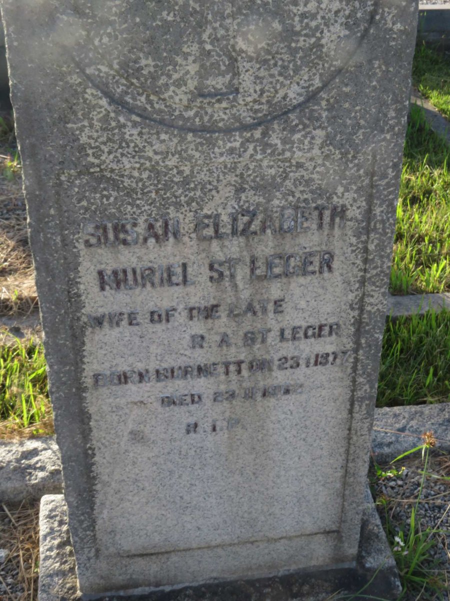 ST. LEGER Susan Elizabeth Muriel nee BURNETT 1877-1962