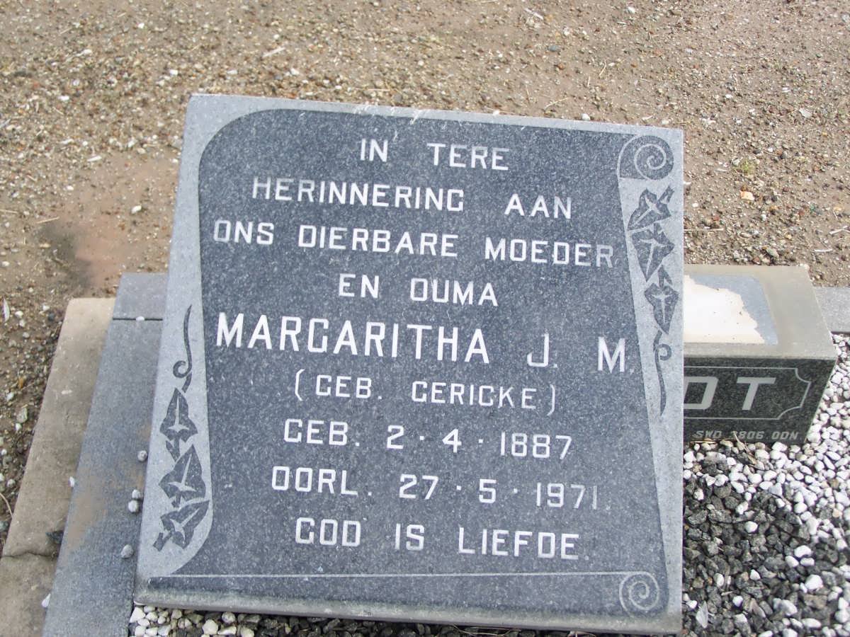 SWARDT Margaritha J.M., de nee GERICKE 1887-1971