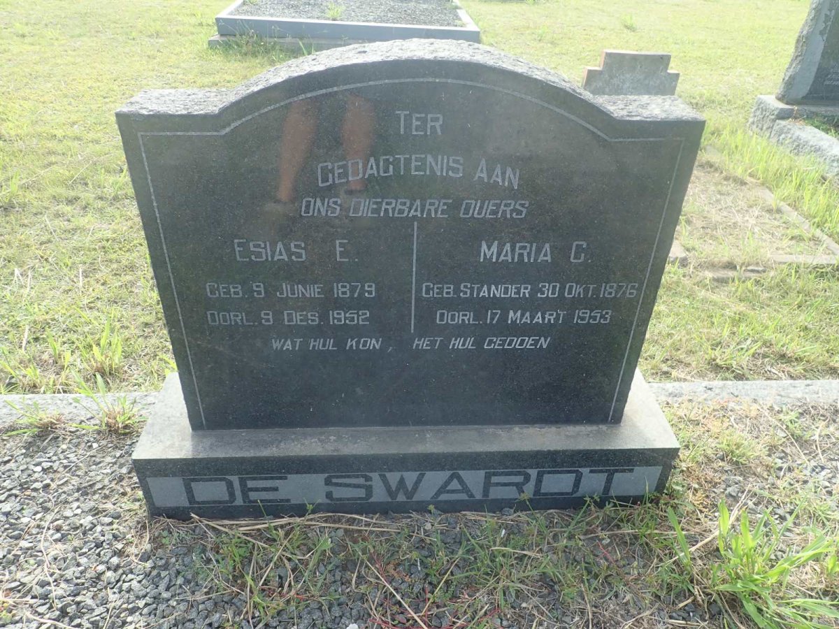 SWARDT Esias E., de 1879-1952 &amp; Maria C. STANDER 1876-1953