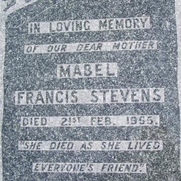 STEVENS Mabel Francis -1955