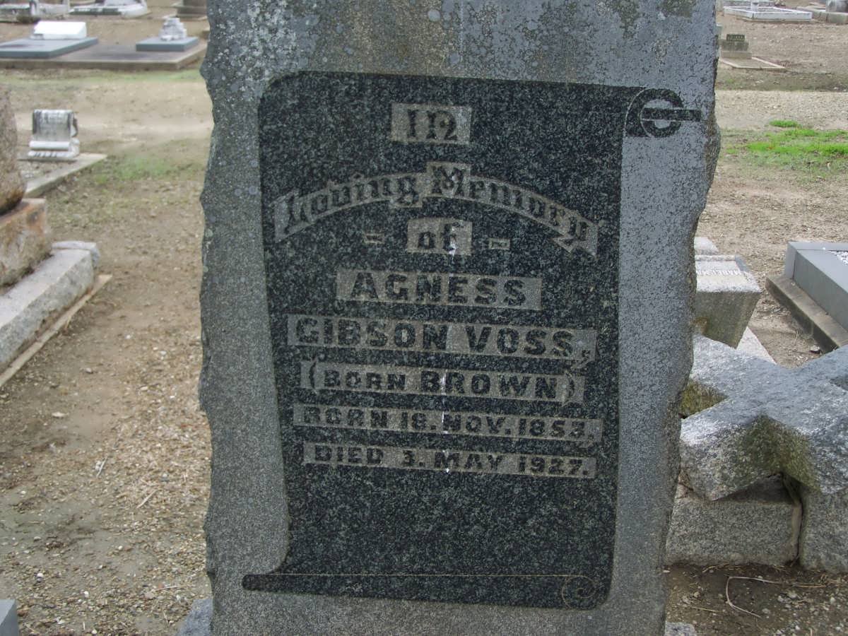 VOSS Agness Gibson nee BROWN 1853-1927