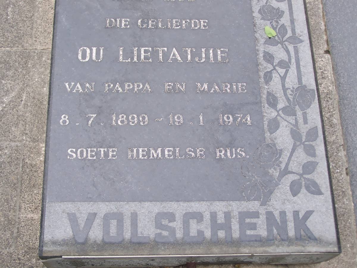 VOLSCHENK Lietatjie 1899-1974