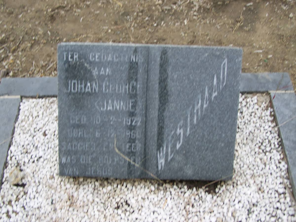 WESTRAAD Johan George 1922-1960
