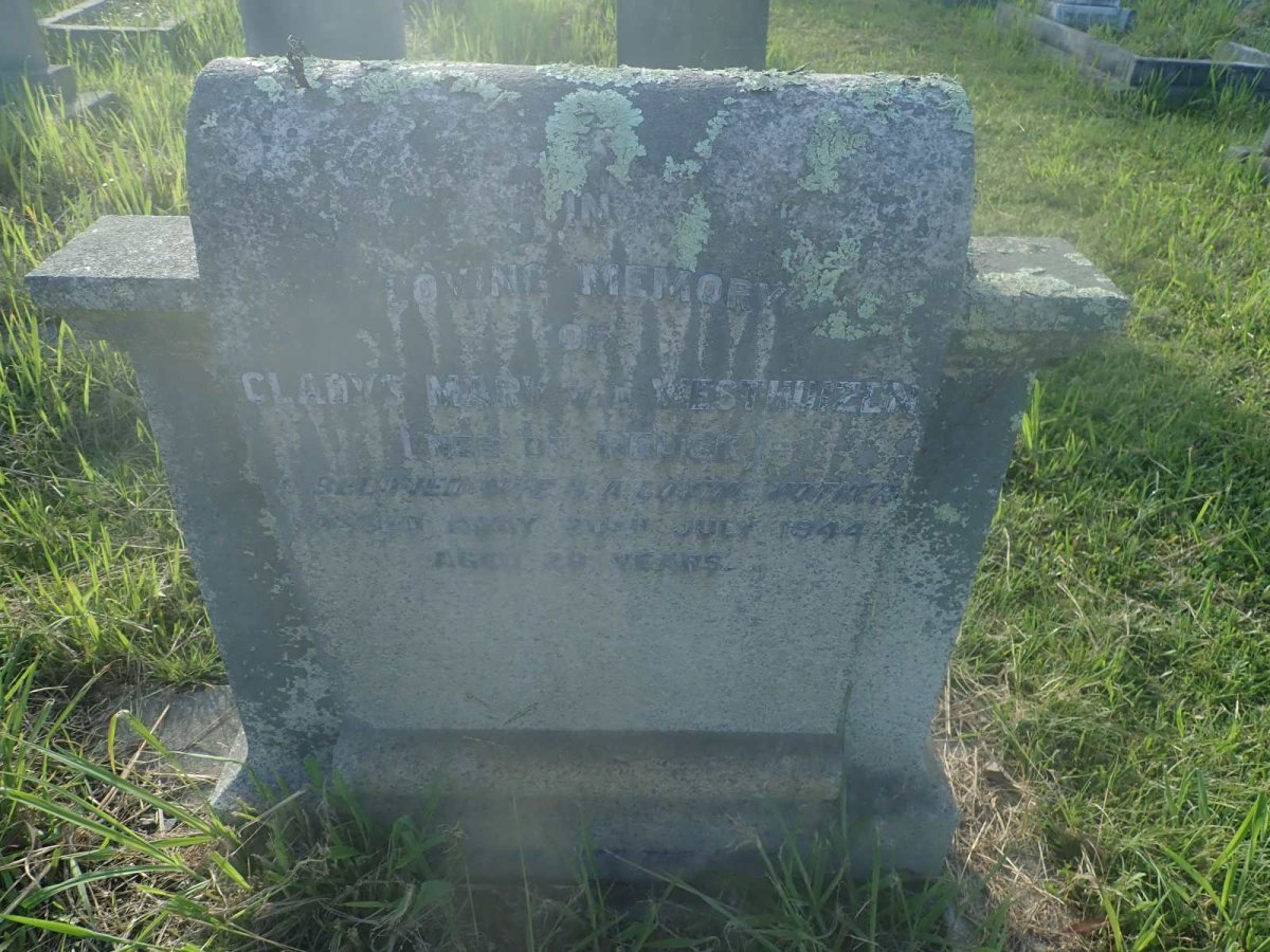 WESTHUIZEN Gladys Mary, v.d. nee DE REUCK -1944