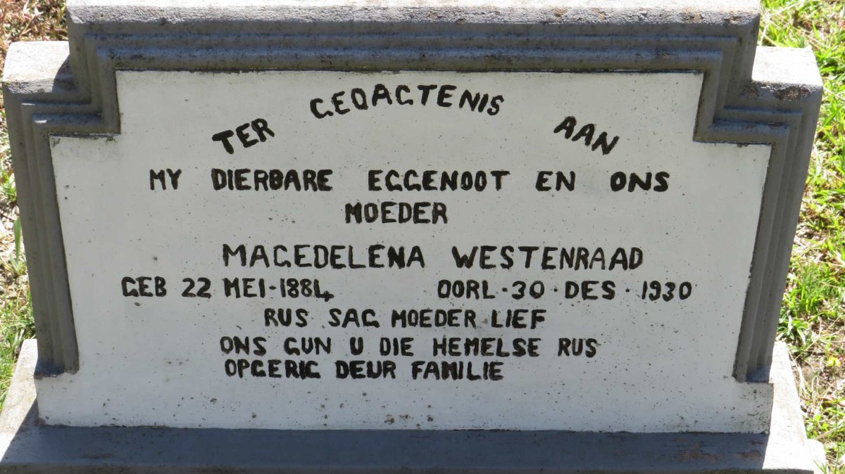WESTENRAAD Magedelena 1884-1930