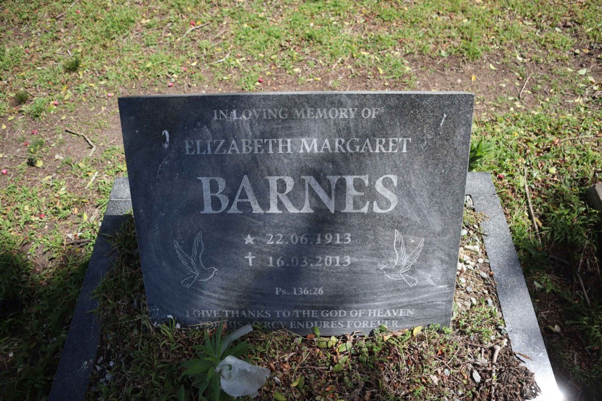 BARNES Elizabeth Margaret 1913-2013