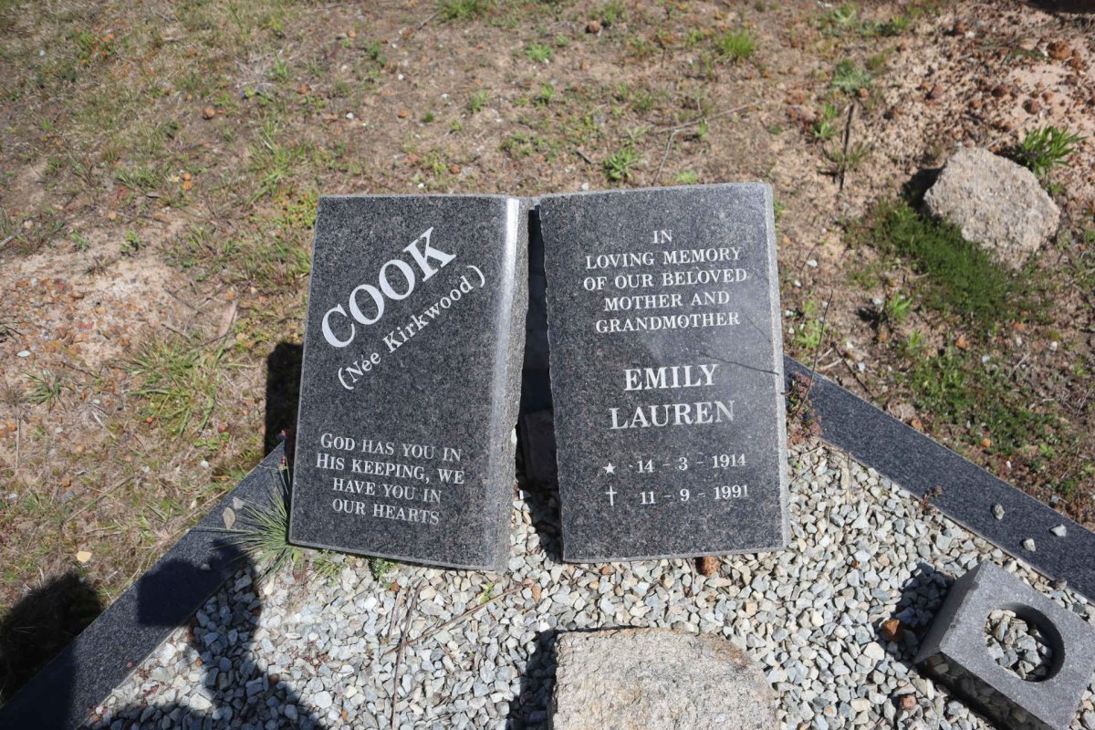COOK Emily Lauren nee KIRKWOOD 1914-1991