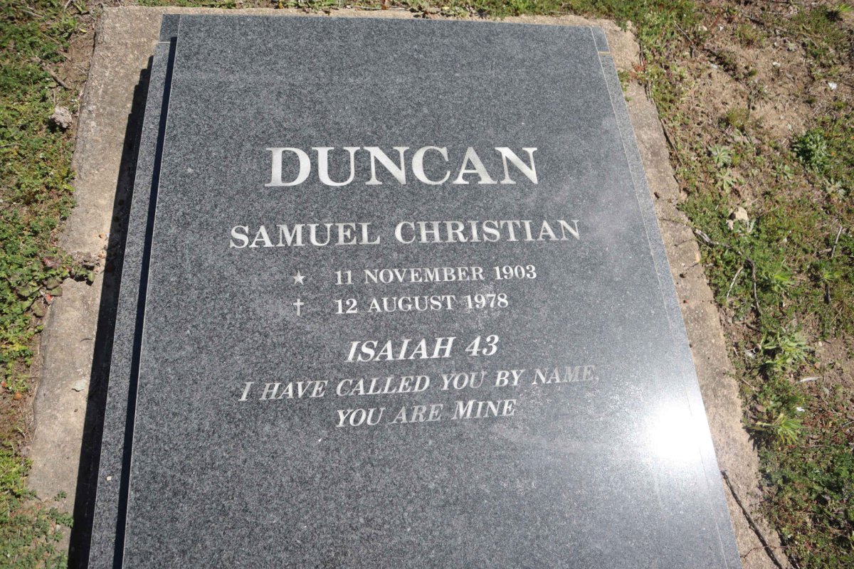 DUNCAN Samuel Christian 1903-1978