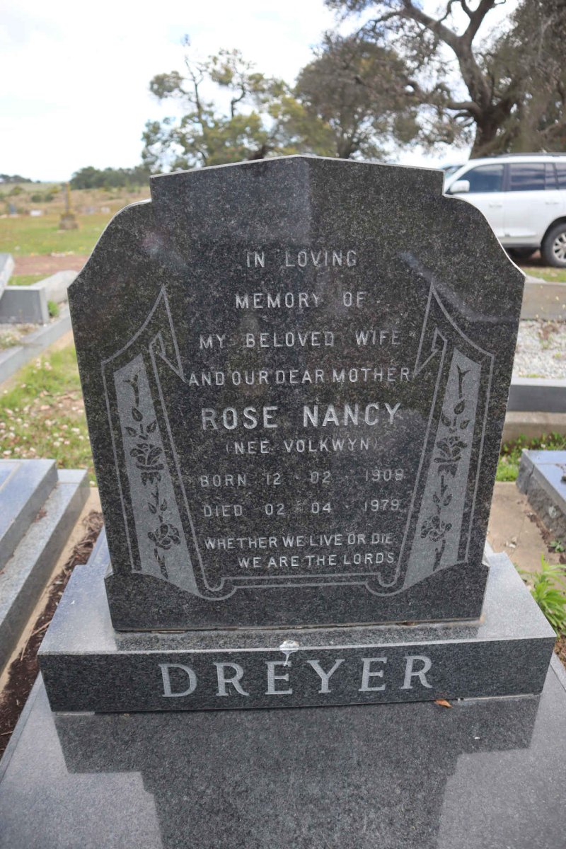 DREYER Rose Nancy nee VOLKWYN 1909-1979