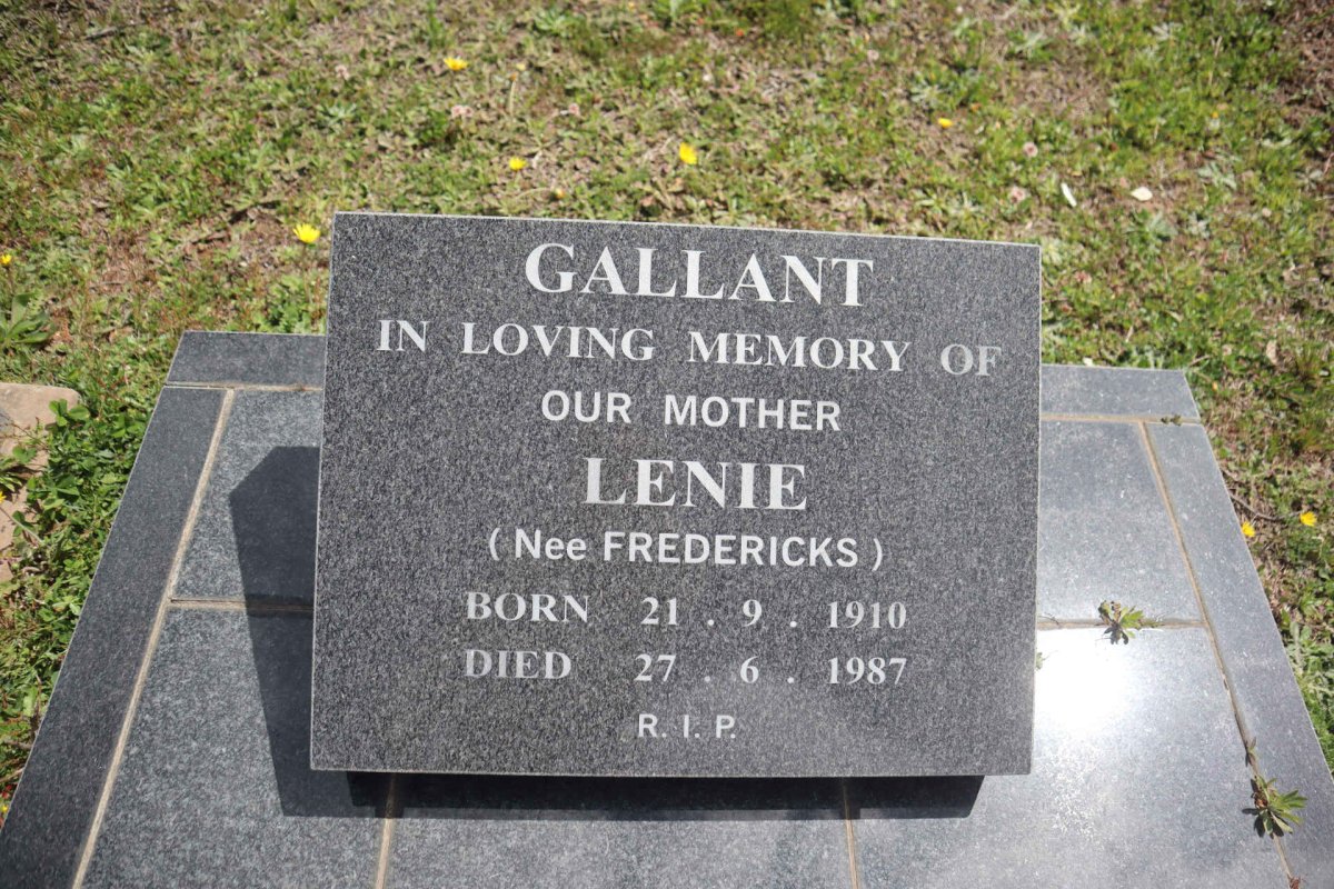 GALLANT Lenie nee FREDERICKS 1910-1987