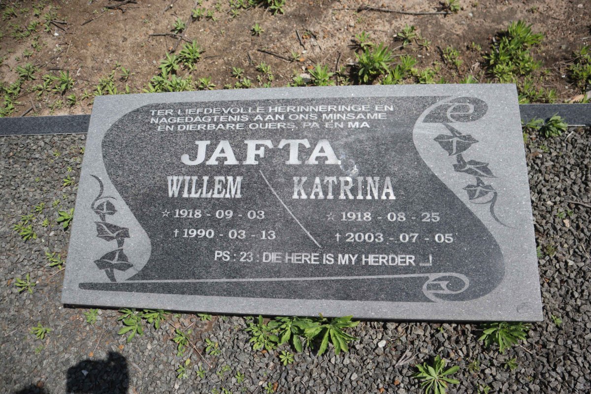 JAFTA Willem 1918-1990 & Katrina 1918-2003
