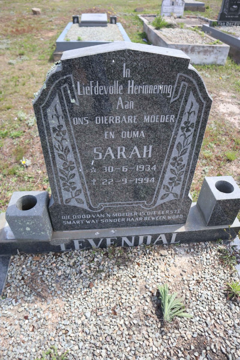 LEVENDAL Sarah 1934-1994