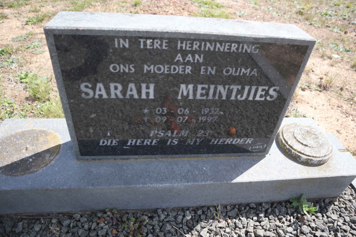 MEINTJIES Sarah 1932-1997
