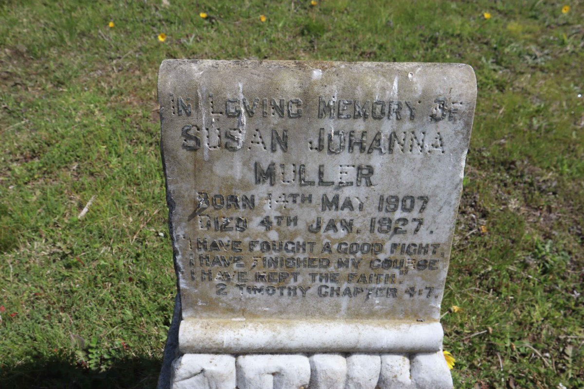 MULLER Susan Johanna 1907-1927