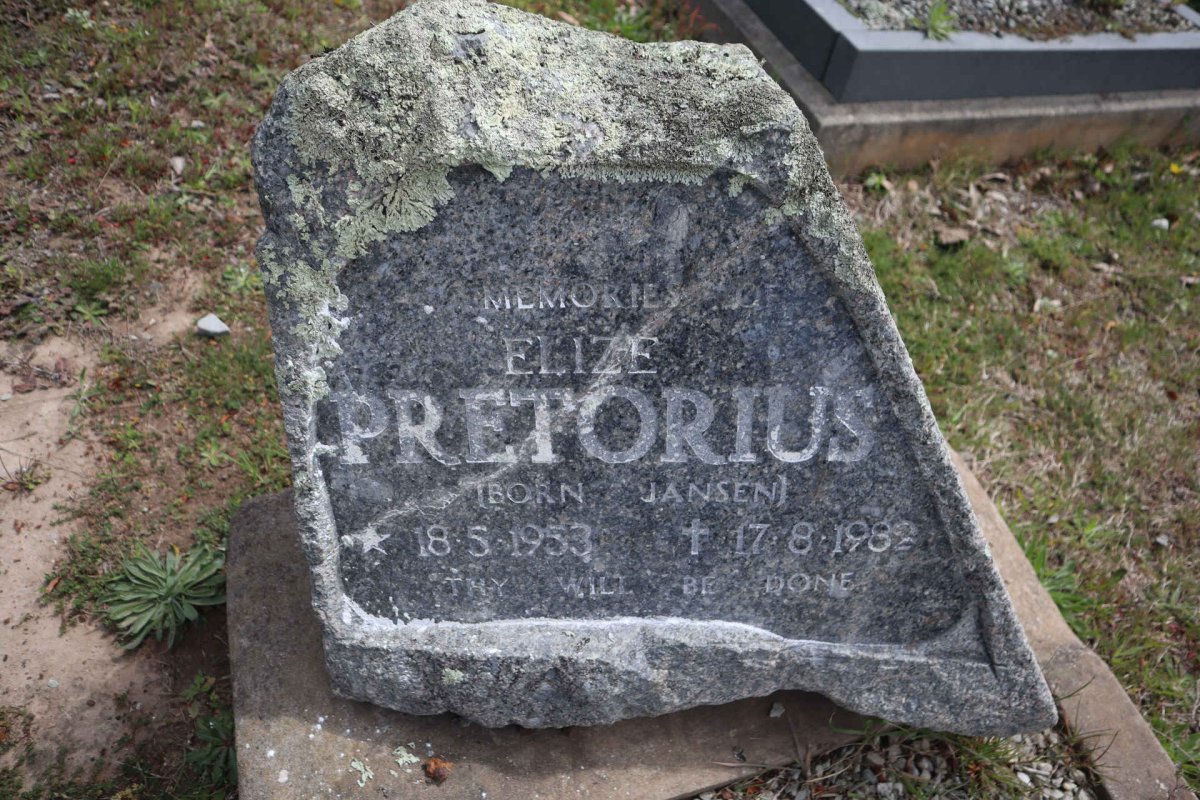 PRETORIUS Elize nee JANSEN 1953-1982