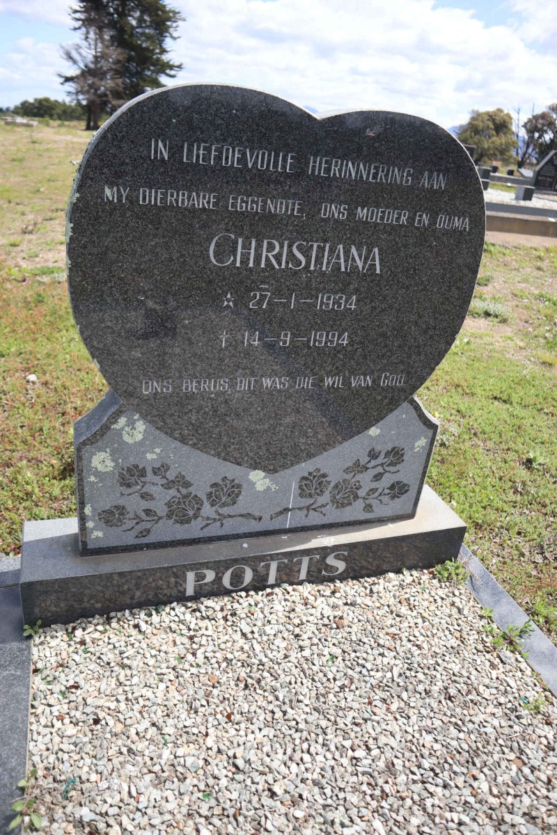 POTTS Christiana 1934-1994