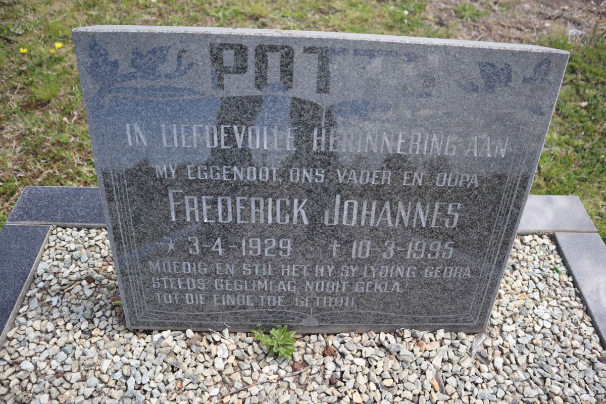 POTTS Frederick Johannes 1929-1995