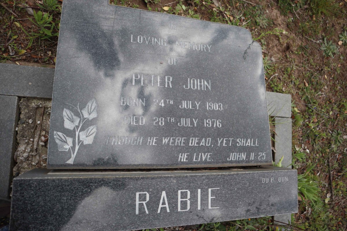 RABIE Peter John 1903-1976