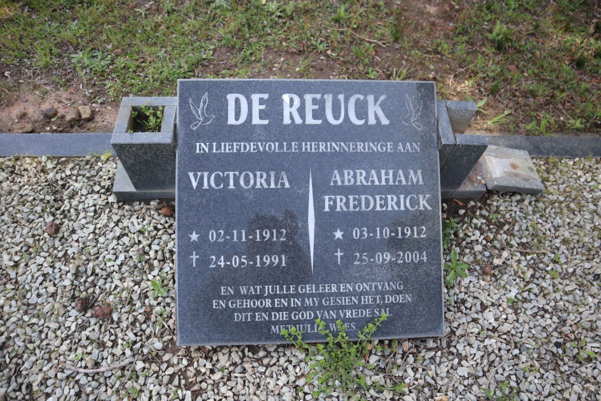 REUCK Abraham Frederick, de 1912-2004 & Victoria 1912-1991