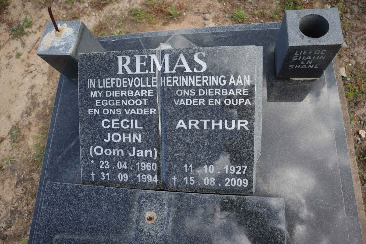 REMAS Arthur 1927-2009 :: REMAS Cecil John 1960-1994