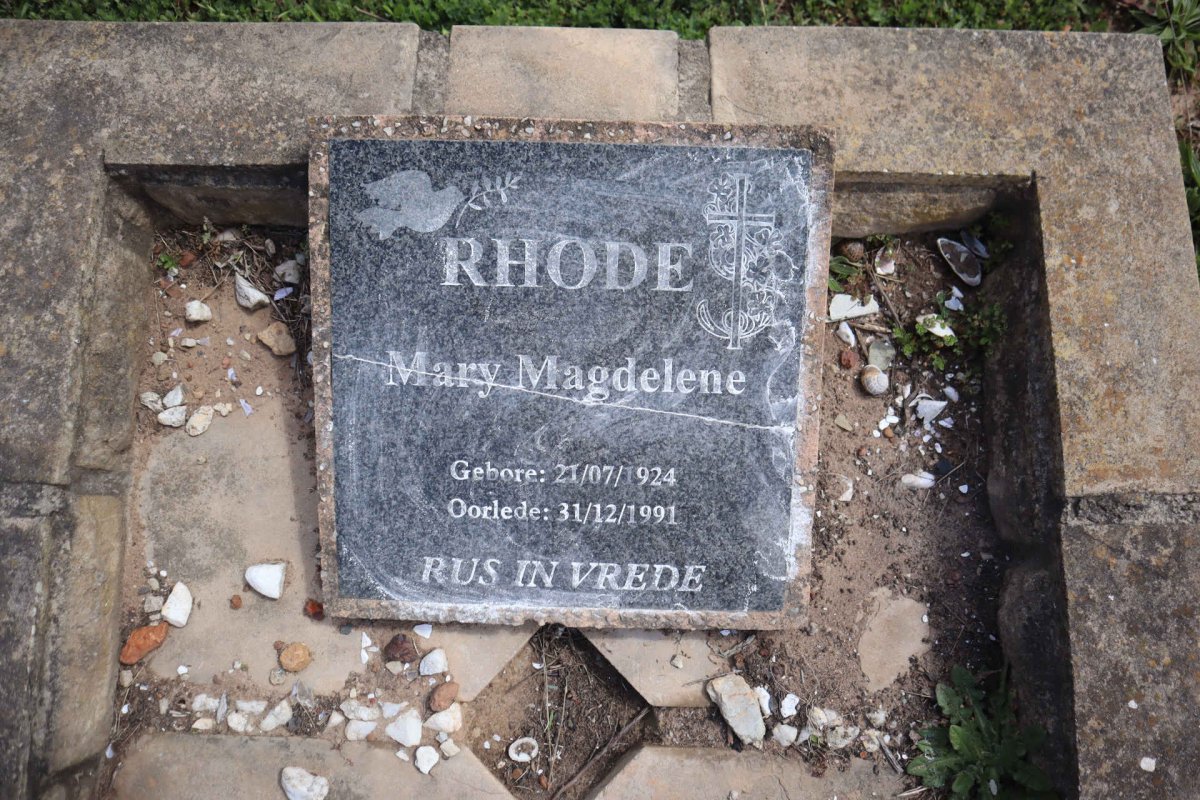 RHODE Mary Magdelene 1924-1991