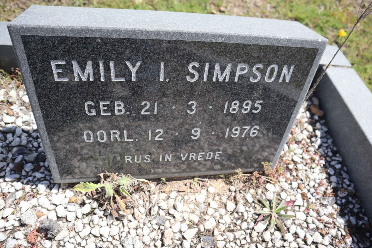 SIMPSON Emily I. 1895-1976