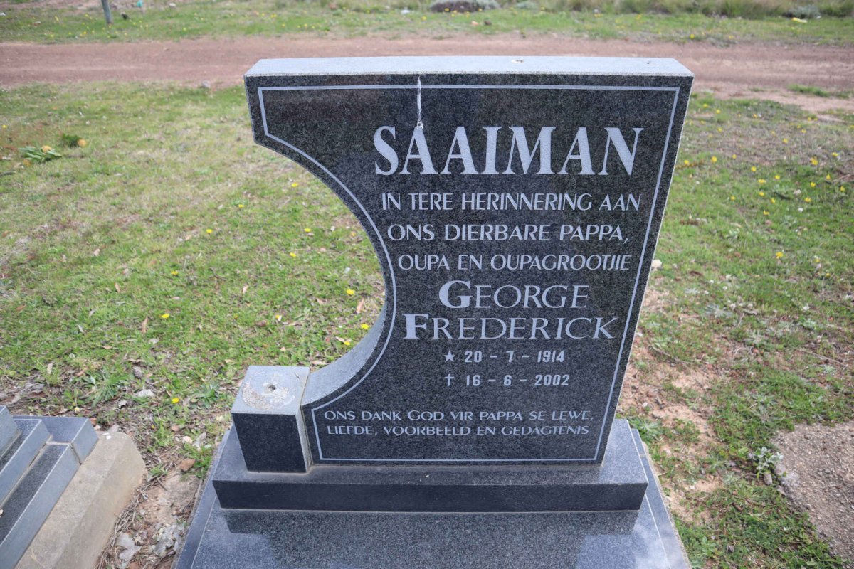 SAAIMAN George Frederick 1914-2002