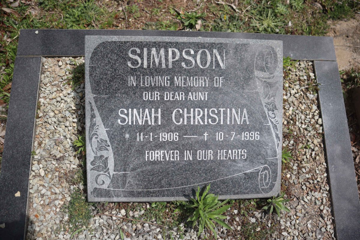 SIMPSON Sinah Christina 1906-1996