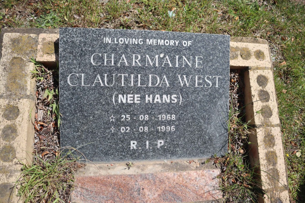 WEST Charmaine Clautilda nee HANS 1968-1996