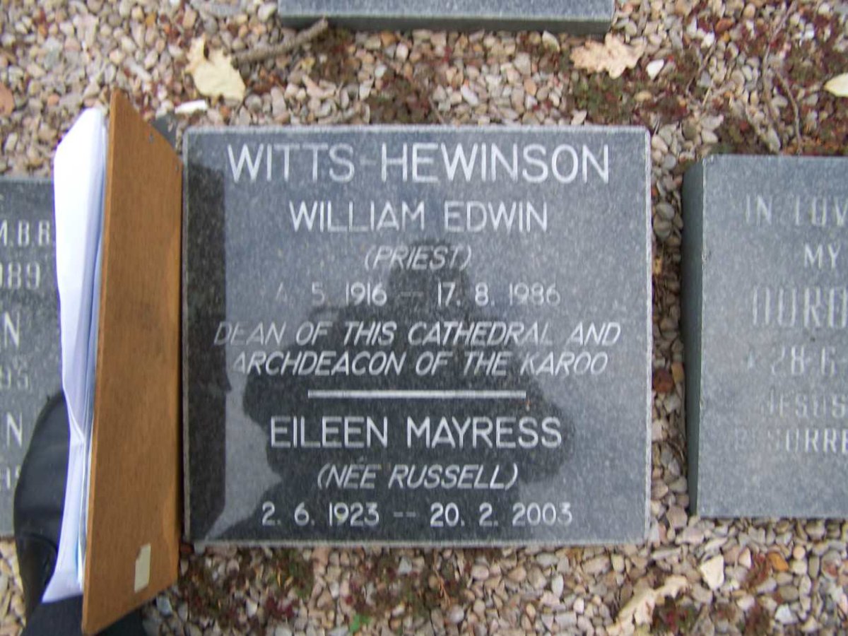HEWINSON William Edwin, WITTS- 1916-1986 &amp; Eileen Mayress RUSSELL 1923-2003