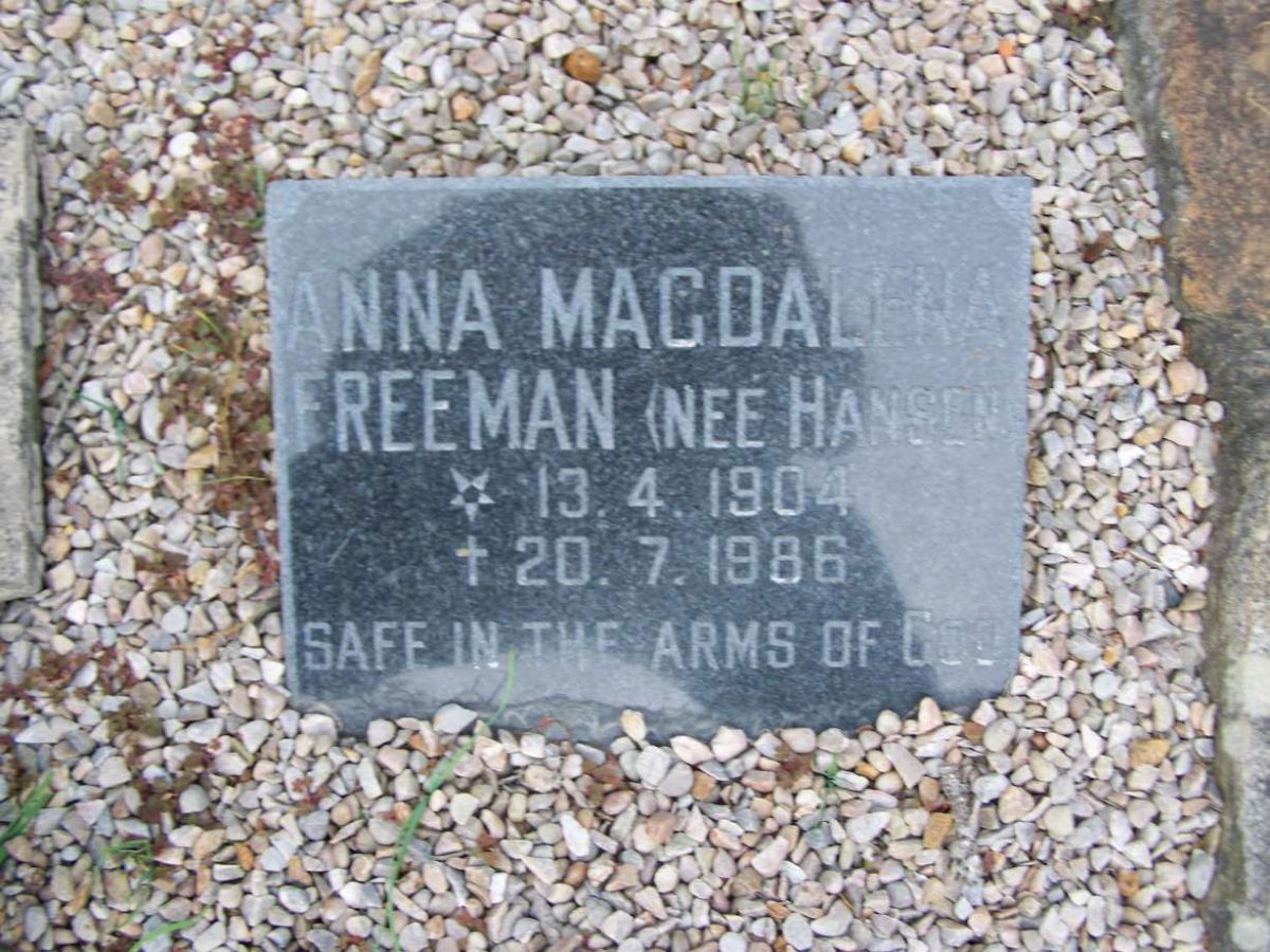 FREEMAN Anna Magdalena nee HANSEN 1904-1986