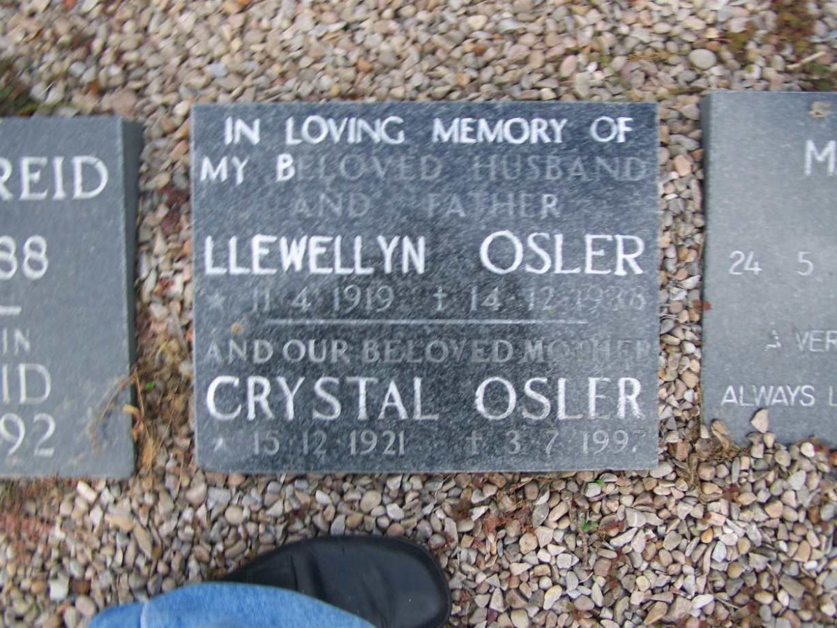 OSLER LLewellyn 1919-1988 &amp; Crystal 1921-1997