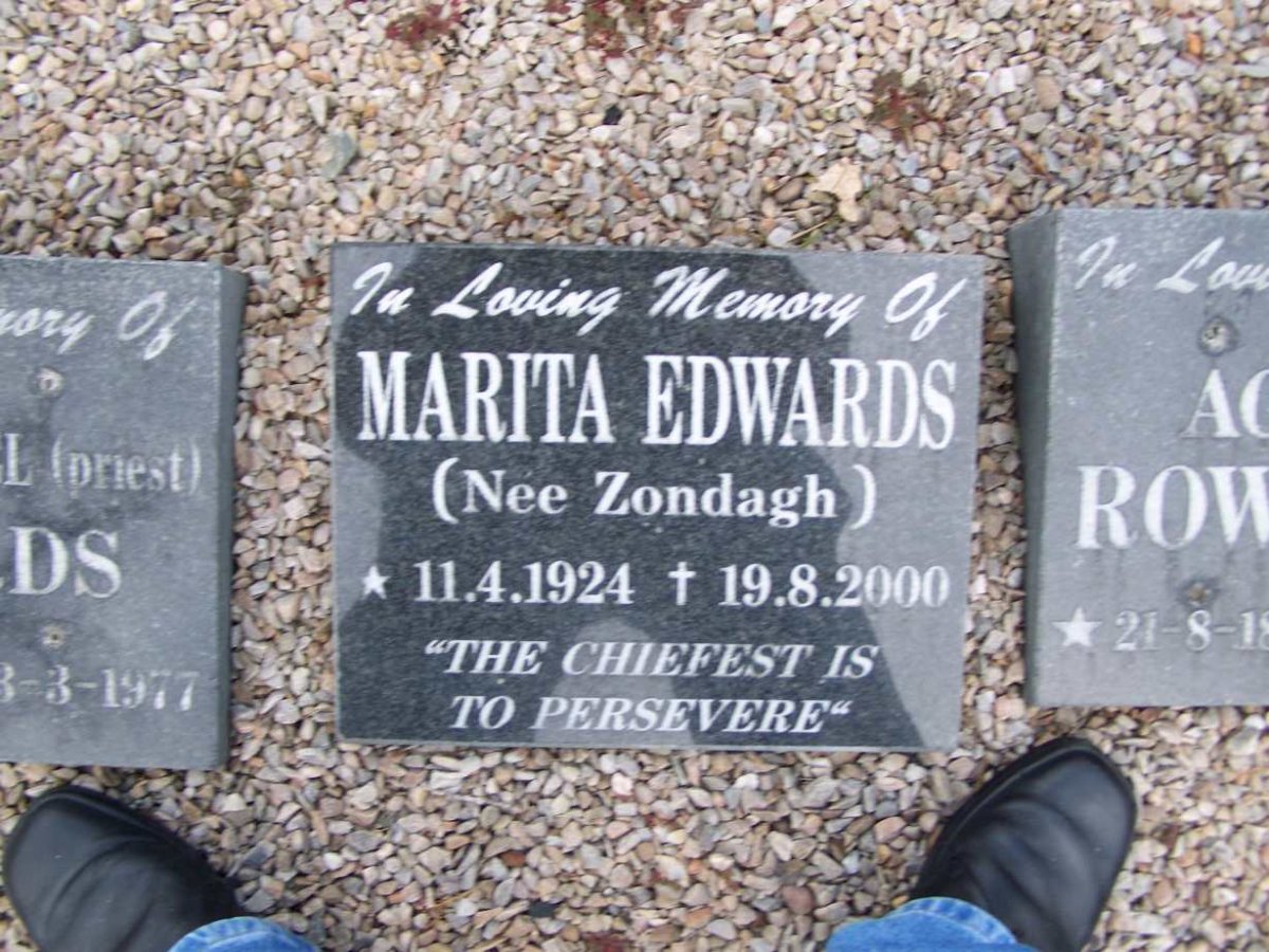 EDWARDS Marita nee ZONDAGH 1924-2000