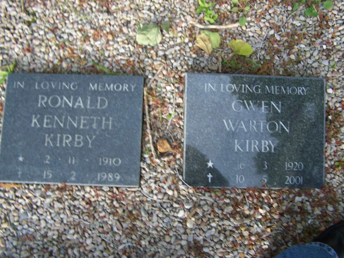 KIRBY Ronald Kenneth 1910-1989 &amp; Gwen Warton 1920-2001