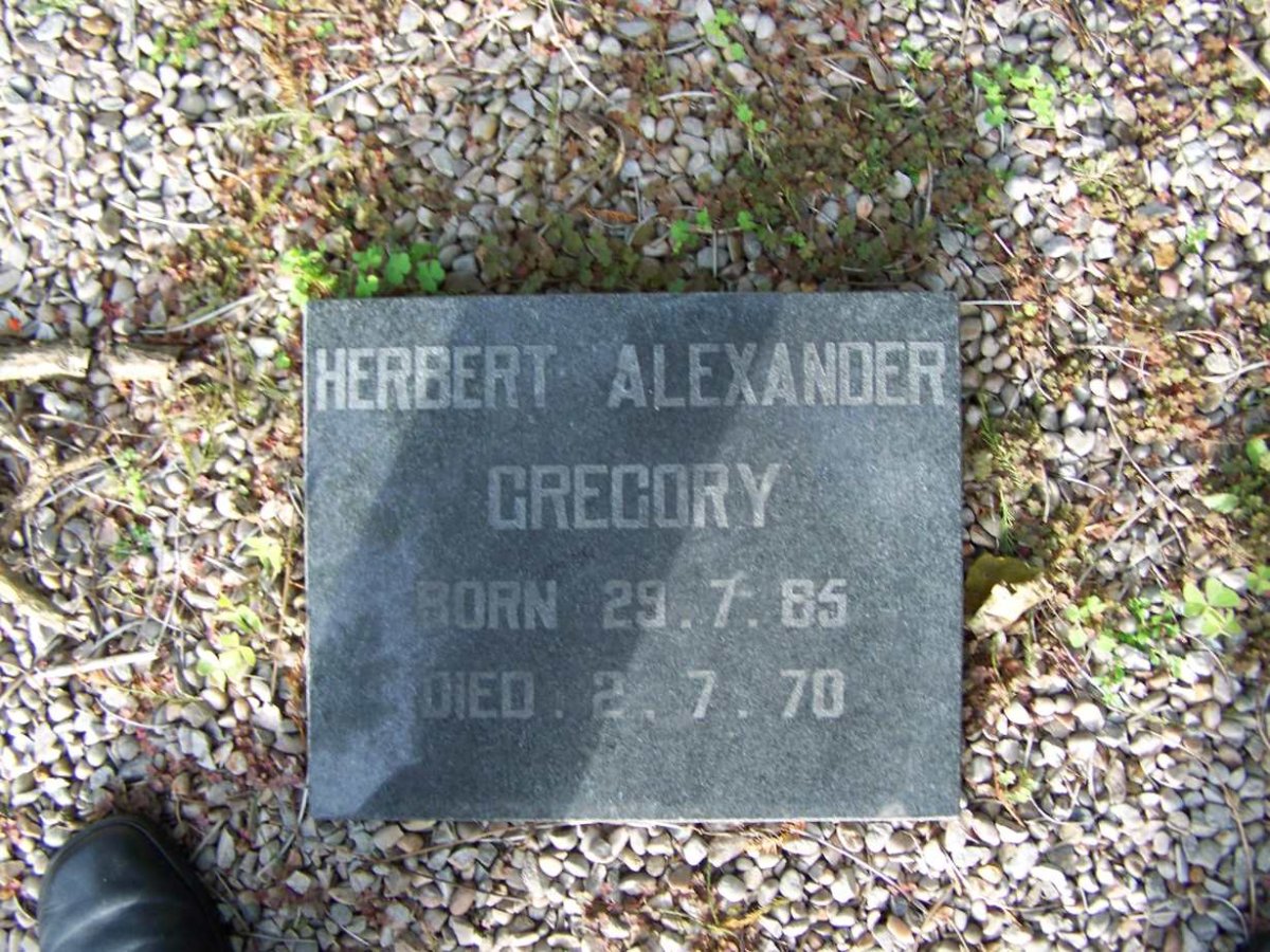 GREGORY Herbert Alexander 1885-1970