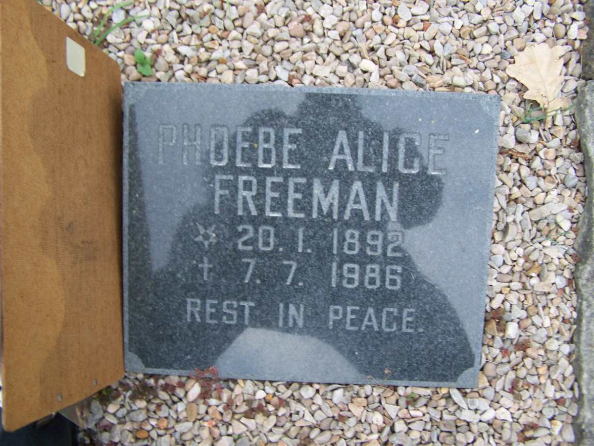 FREEMAN Phoebe Alice 1892-1986