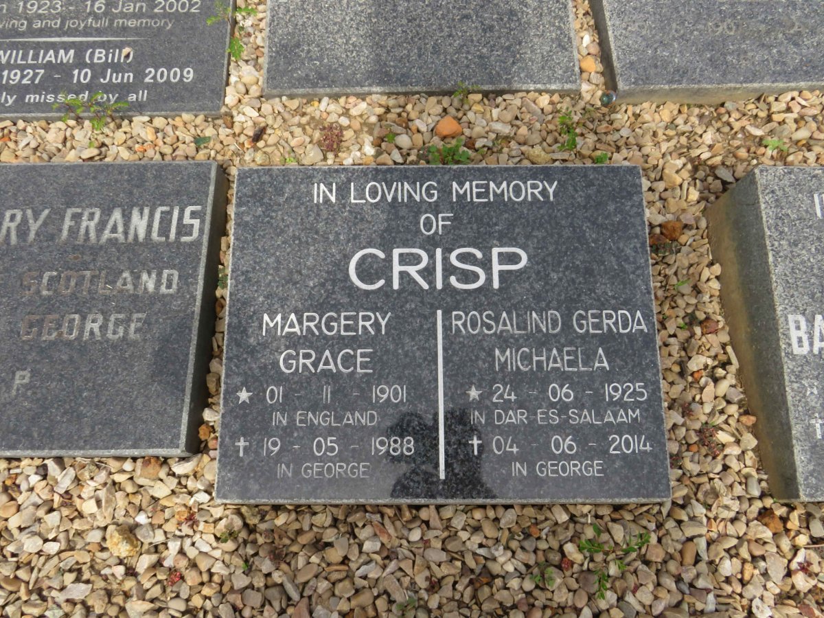 CRISP Margery Grace 1901-1988 :: CRISP Rosalind Gerda Michaela 1925-2014