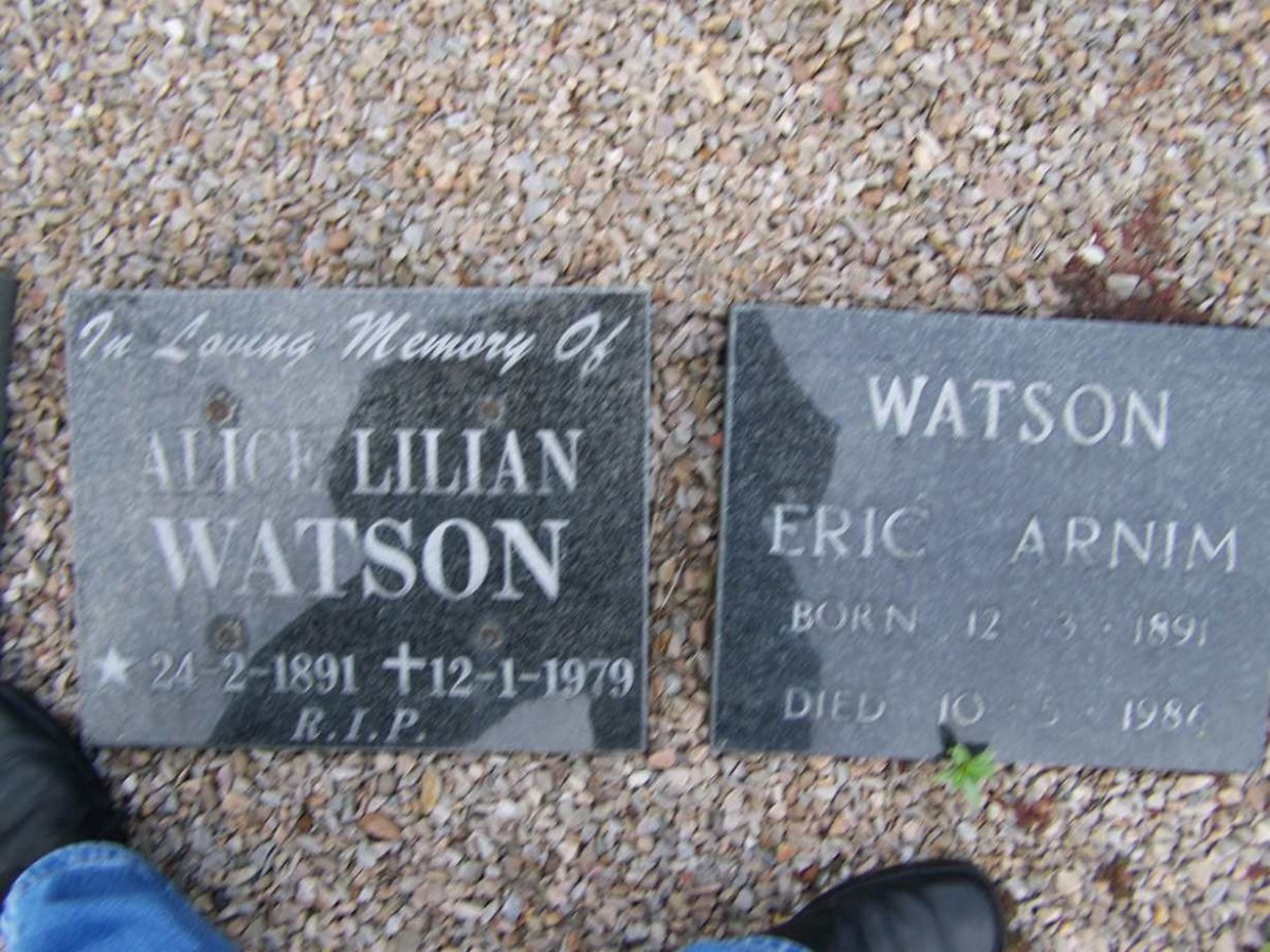 WATSON Alice Lilian 1891-1979 :: WATSON Eric Arnim 1891-1986