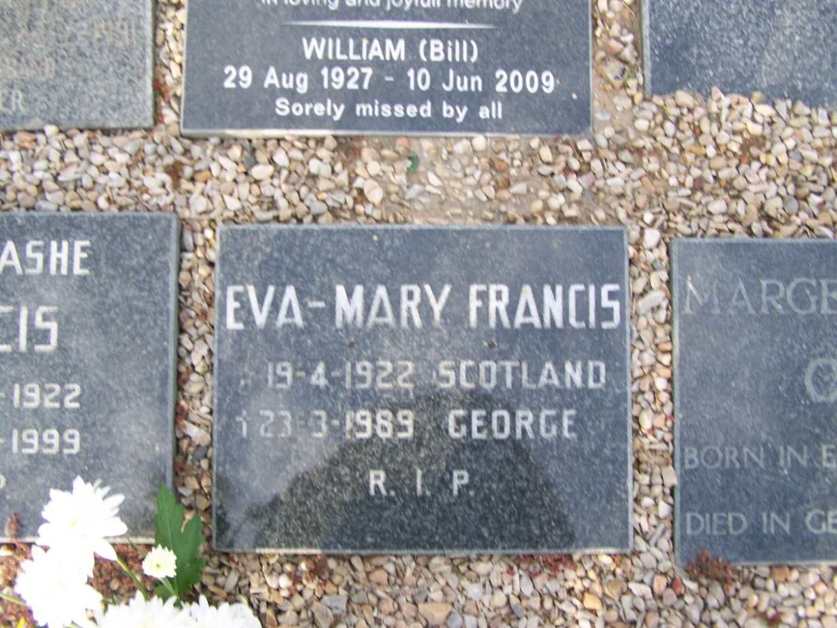 FRANCIS Eva-Mary 1922-1989
