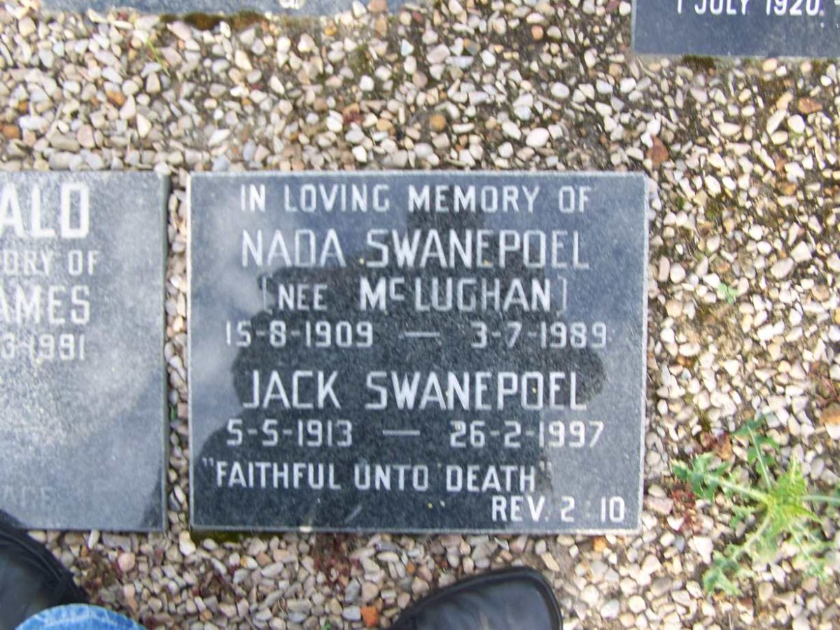 SWANEPOEL Jack 1913-1997 &amp; Nada McLUCHLAN 1909-1989
