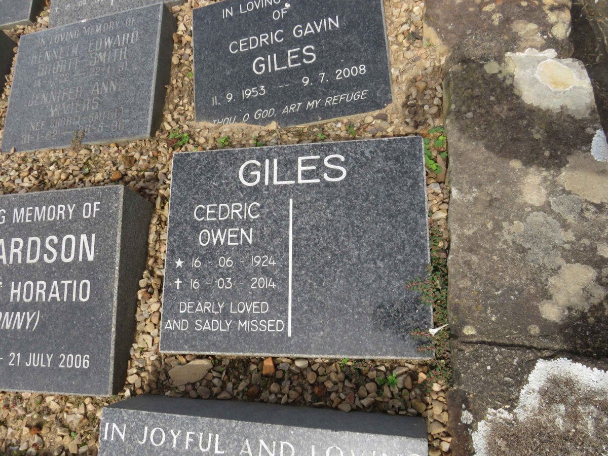 GILES Cedric Owen 1924-2014 